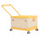(Orange) Rolling Toy Storage Bin with Lid Wheels Orange 2