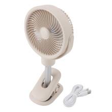 Oscillating USB Rechargeable Desk Fan 4 Speeds with LED Night Light