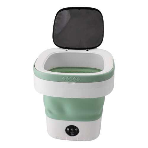(US Plug) 12L Portable Mini Foldable Washing Machine Spin Dryer 100-240V EU 2