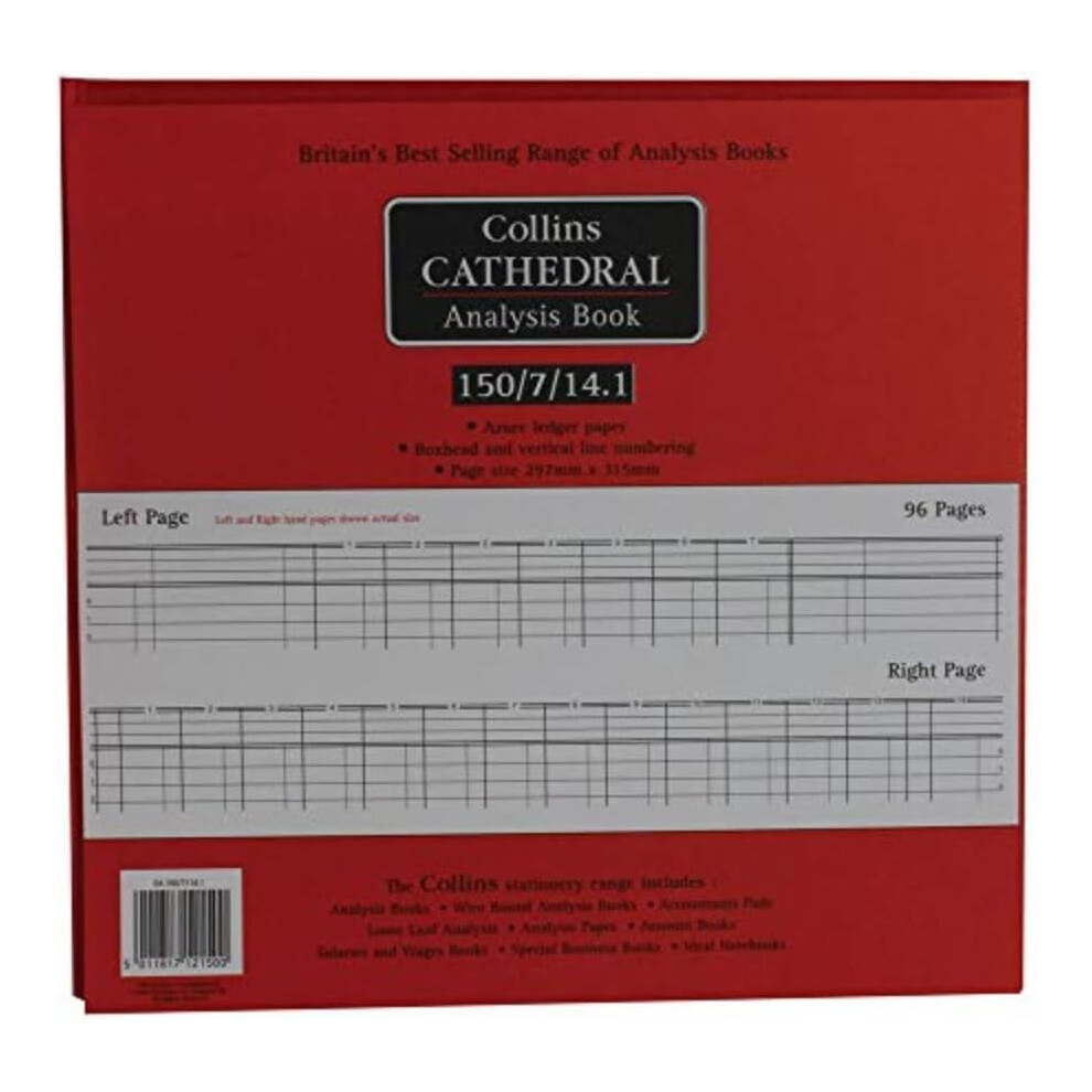 Collins Cathedral 150 Petty Cash Analysis Book