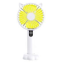 Portable USB Fan 4 Blades 5 Speeds Rechargeable Desk Fan Night Light