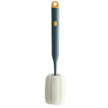 (Dark Blue) Sponge Bottle Dish Brush Long Handle Soft Scrubbing Dark Blue
