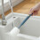 (Dark Blue) Sponge Bottle Dish Brush Long Handle Soft Scrubbing Dark Blue 5