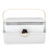 (White) Large Cosmetic Organizer Box Plastic Dust Proof with Handle Lid White 1