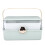 (Green) Large Cosmetic Organizer Box Plastic Dust Proof with Handle Lid White 1
