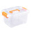 (Medium) Plastic Storage Bin Latching Buckles Portable Handle Clear Medium 1