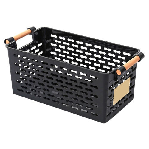 Plastic Storage Basket Multifunctional Hollow Desktop with Handle