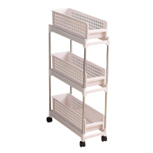 Slim 3-Tier Storage Cart with Wheels for Kitchen Bathroom