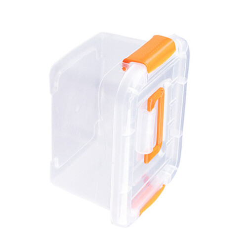 (Small) Plastic Storage Bin Latching Buckles Portable Handle Clear Medium 1