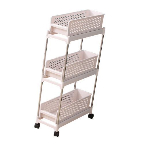 Slim 3-Tier Storage Cart with Wheels for Kitchen Bathroom 2