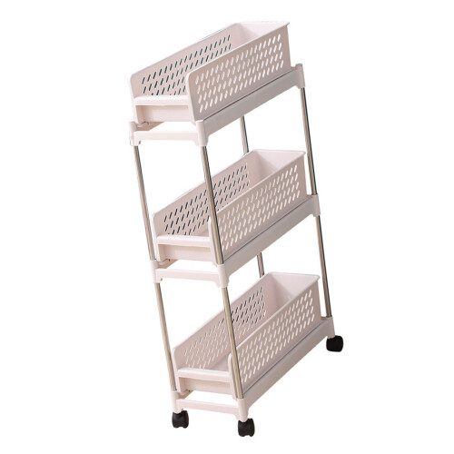 Slim 3-Tier Storage Cart with Wheels for Kitchen Bathroom 1