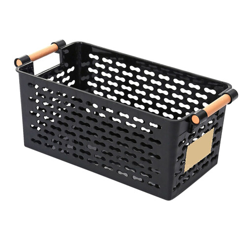 Plastic Storage Basket Multifunctional Hollow Desktop with Handle 1