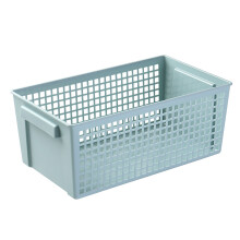 Desk Storage Basket Plastic Hollow Bin with Handle Desktop Organizer