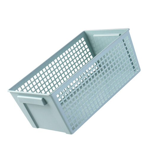 Desk Storage Basket Plastic Hollow Bin with Handle Desktop Organizer 1