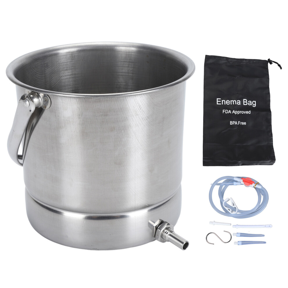 1.6L Stainless Steel Enema Bucket for Colon Cleansing
