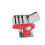 (Red) Manual Dough Roller Machine Stainless Steel Adjustable Thickness 3