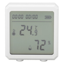 (White) Temp Humidity Meter LCD WiFi Alarm Voice Digital White