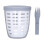 (White) Plastic Fruit Draining Cup Portable Leakproof with Fork Blue 1