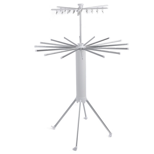 (Upgraded Version 02) Foldable Tripod Clothes Drying Rack Space Saving Indoor Outdoor