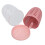 (Pink) Plastic Fruit Draining Cup Portable Leakproof with Fork Blue 2