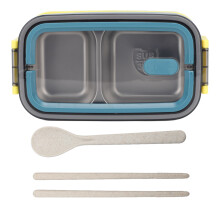 (Elegant Blue) 2 Layer 1400ml Stainless Steel Bento Box Leakproof Green