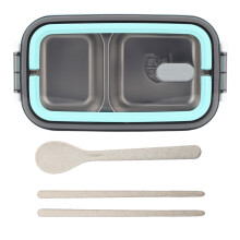 (Green) 2 Layer 1400ml Stainless Steel Bento Box Leakproof Green