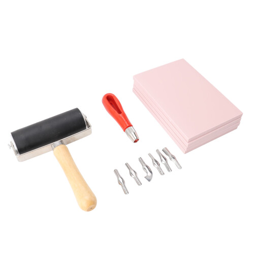 Rubber Carving Blocks DIY Printmaking Soft Linoleum Stamp Kit 2
