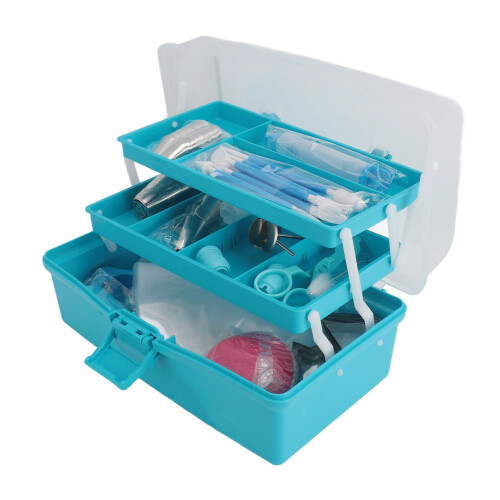Cake Piping Bags Tips Set 3 Layer Blue Toolbox 1