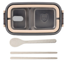 (Khaki) 2 Layer 1400ml Stainless Steel Bento Box Leakproof Green