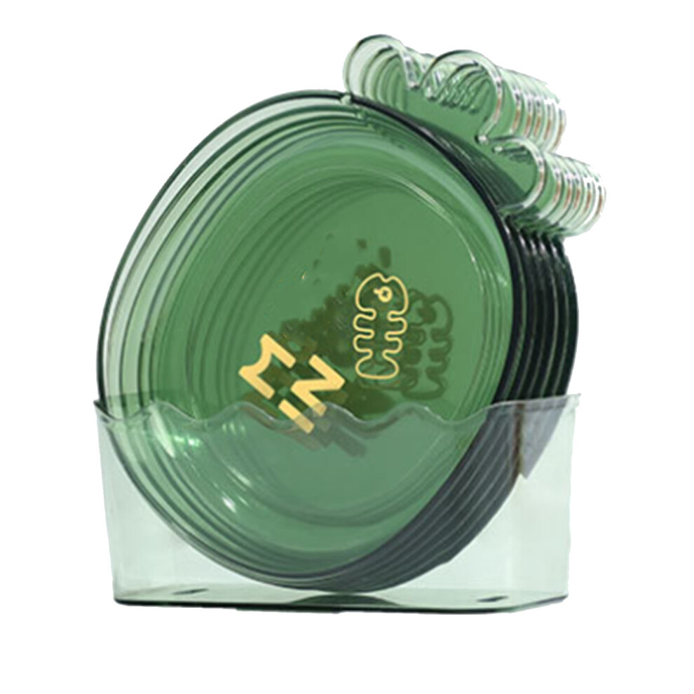 (Green) 3Pcs Green Serving Dish with Base Snack Dessert Plate-image-OPC-PMKCFFF-NEW