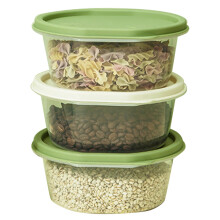 3Pcs Green White PP Airtight Food Container Microwave Bento