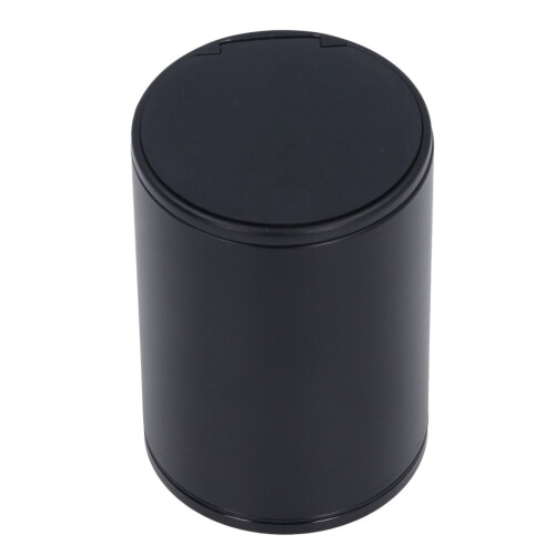 (Black) Mini Press Trash Can Car Aluminum Garbage Bin M Red