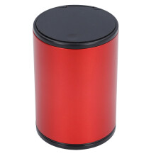 (Red) Mini Press Trash Can Car Aluminum Garbage Bin M Red