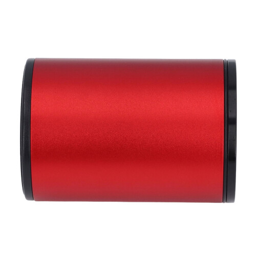 (Red) Mini Press Trash Can Car Aluminum Garbage Bin M Red 2