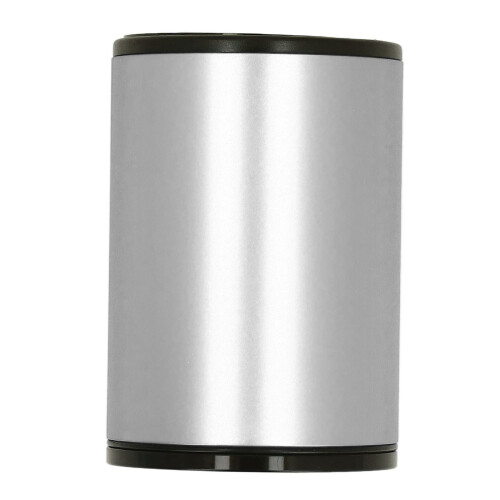 (Silver) Mini Press Trash Can Car Aluminum Garbage Bin M Red 1