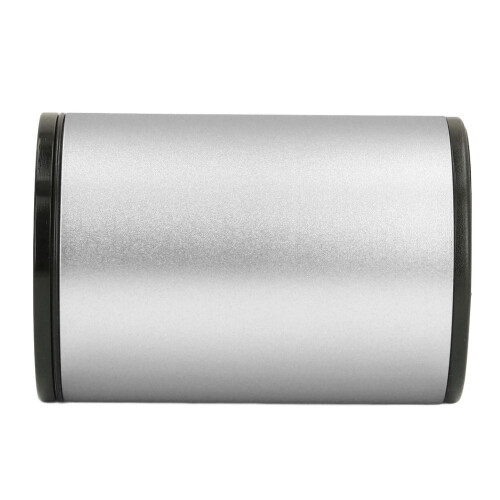 (Silver) Mini Press Trash Can Car Aluminum Garbage Bin M Red 2