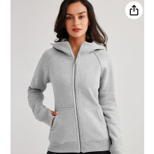 2023 women's wool hoodie sweatshirt gray XL outdoor cold protection