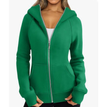 2023 women's wool hoodie sweatshirt green L outdoor cold protection