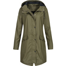autumn winter jacket women windbreaker mid-length green L