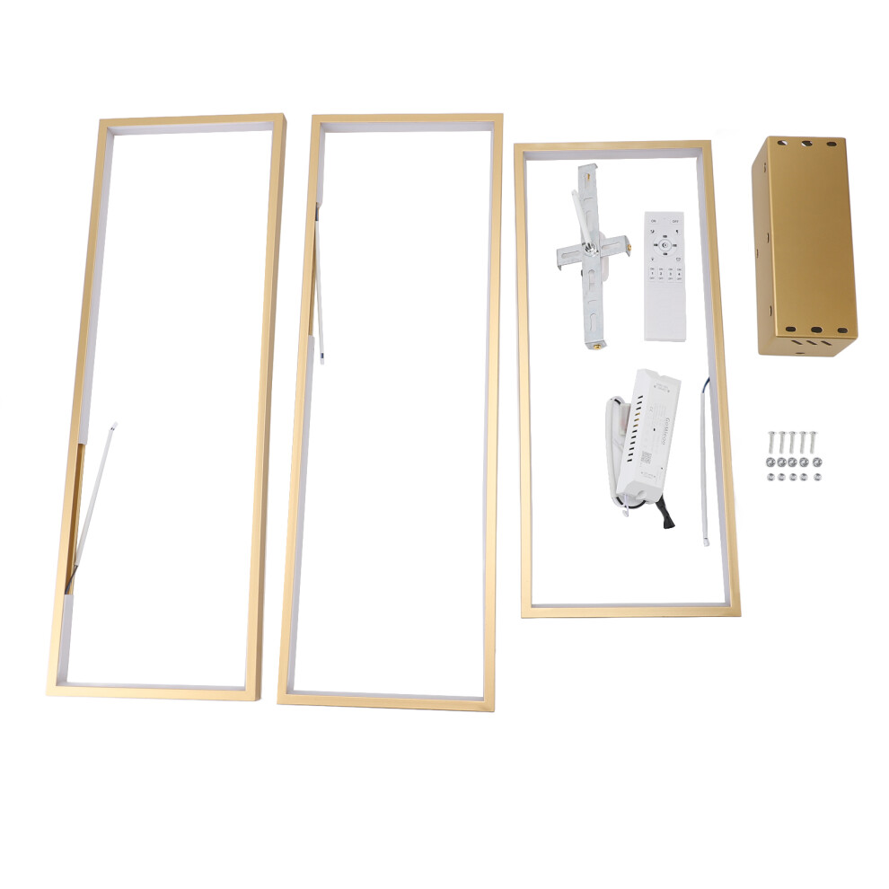 (Gold) LED Ceiling Light Rectangular Dimmable Flush Mount Black 100-265V-image-OPC-PMKCGZ8-NEW