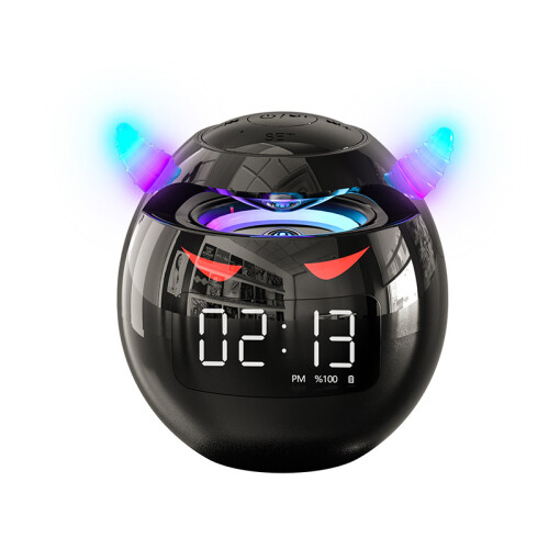 G9 Bluetooth Speaker Clock Alarm Mini Subwoofer Bright Black Edition