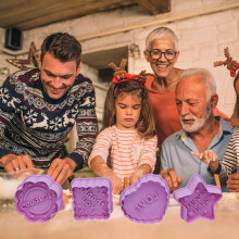 4 Stück 3D-Plunger-Ausstecher für Kekse Erntedankfest Weihnachten