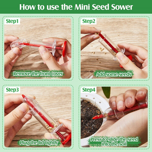 6 Pcs Small Seed Spreader Manual Dibber Set Vegetables Flowers 2
