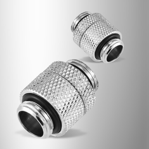 Brass G1/4 Thread 360 Rotary Tube Adapter Silver 2