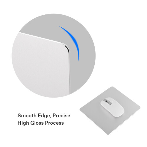 Aluminum Non-slip Gaming Mouse Pad Double Sided Silver 2