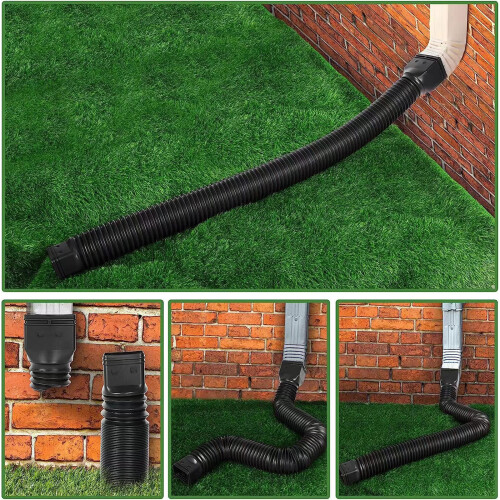 2 Pack Flexible Downspout Extender 3x4in 2x3in 21-60in 1