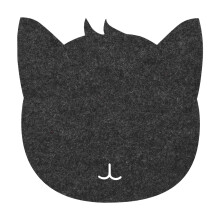 Cat Shape Anti-static Felt Mouse Pad Dark Gray