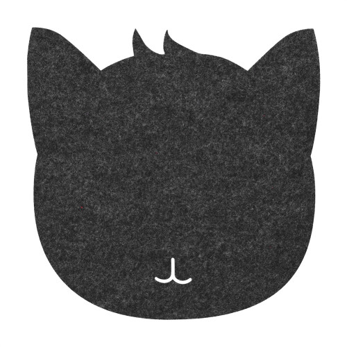 Cat Shape Anti-static Felt Mouse Pad Dark Gray