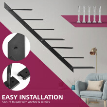 Wall Mounted Wine Rack 7 Bottles Metal Hanging Storage for Home Bar