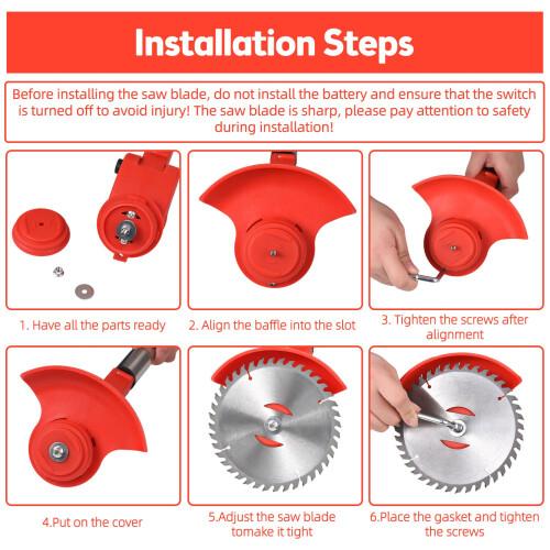Cordless Electric Weed Wacker 21V 3 Blades Adjustable Lightweight 2
